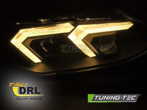 Xenon Scheinwerfer LED Tagfahrlicht Gelb für BMW E92 E93 ohne AFS Bj. 10-13 Schwarz