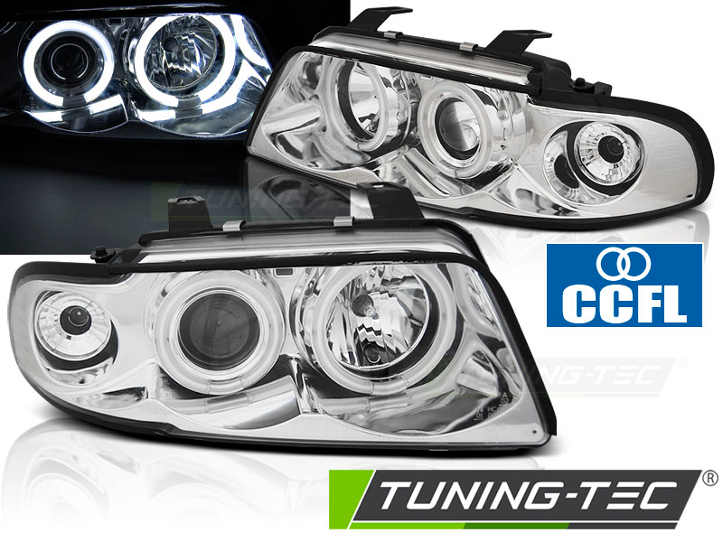 Scheinwerfer CCFL Angel Eyes für Audi A4 B5 Bj. 94-98 Chrom
