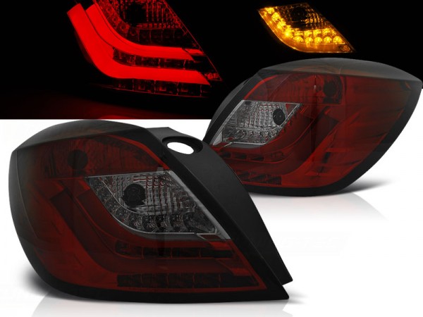 LED Lightbar Rückleuchten für Opel Astra H GTC (3-Türer) Bj. 04-09 Rot/Smoke