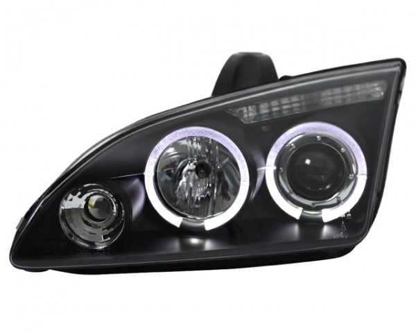 Scheinwerfer Angel Eyes für Ford Focus 2 Bj. 04-08 Schwarz