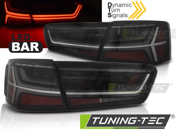 LED Lightbar Rückleuchten für Audi A6 4G C7 Limo Bj. 2011-2014 Schwarz dynamischer Blinker