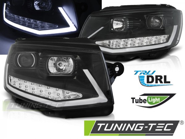 Scheinwerfer DRL LED Tagfahrlicht für VW T6 Bj. 15-19 Schwarz mit LED Blinker LTI