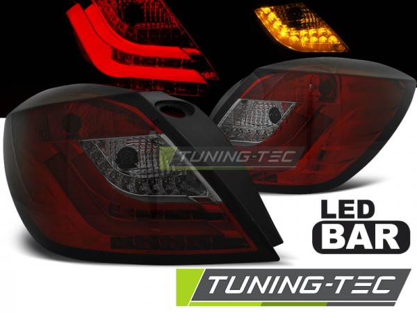 LED Lightbar Rückleuchten für Opel Astra H GTC (3-Türer) Bj. 04-09 Rot/Smoke