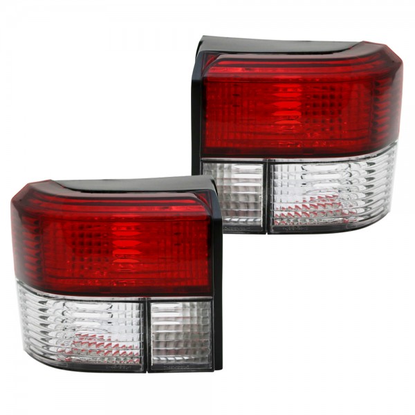 Rückleuchten Klarglas für VW T4 Bus Bj. 90-03 Rot/Chrom