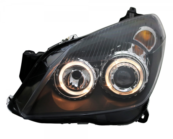 Scheinwerfer Angel Eyes für Opel Astra H Bj. 04-09 Schwarz