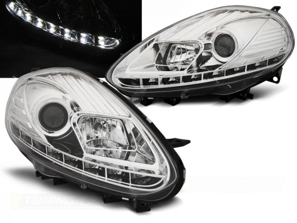 Scheinwerfer DRL LED Tagfahrlicht für Fiat Punto Evo Bj. 09-12 Chrom