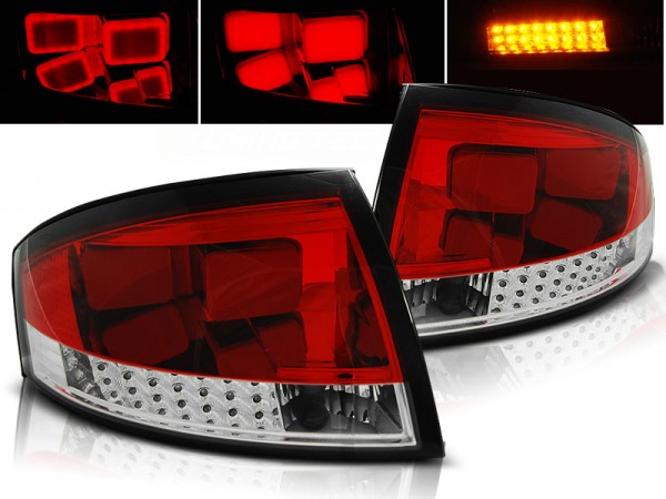LED Rückleuchten für Audi TT 8N Bj. 98-06 Rot/Chrom