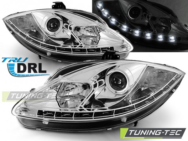 Scheinwerfer DRL LED Tagfahrlicht für Seat Leon 1P / Altea 5P Facelift Bj. 09-15 Chrom