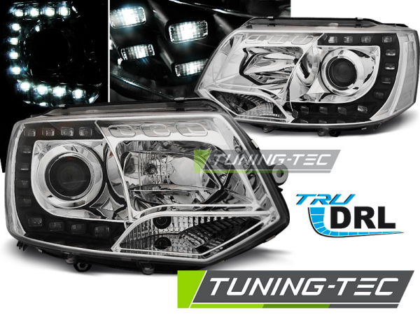 Scheinwerfer DRL LED Tagfahrlicht für VW T5 GP Facelift Bj. 10-15 Chrom
