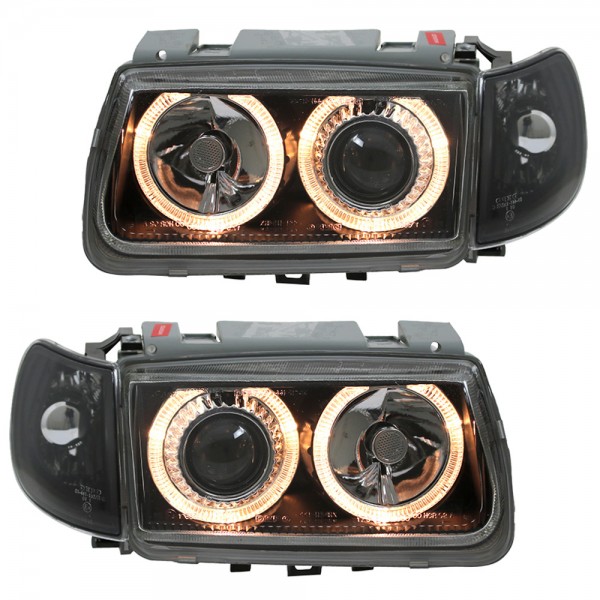 Scheinwerfer Angel Eyes VW Polo 6N Bj. 94-99 Schwarz