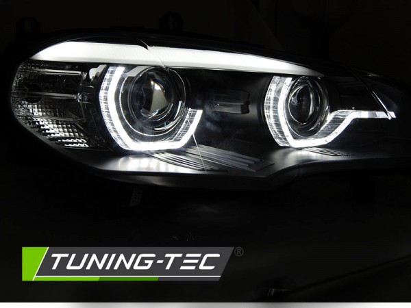Xenon Scheinwerfer DRL LED Tagfahrlicht für BMW X5 E70 Bj. 07-10 Schwarz AFS