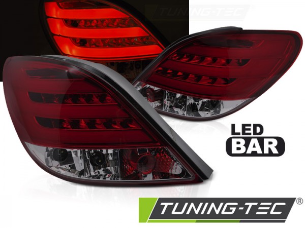 LED Lightbar Rückleuchten für Peugeot 207 Bj. 06-09 Rot/Smoke
