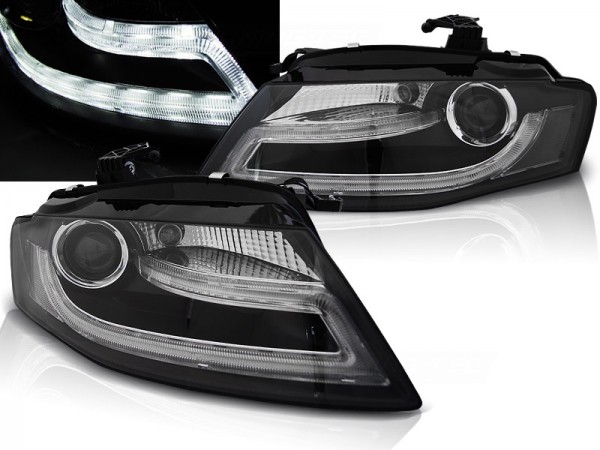 Scheinwerfer DRL LED Tagfahrlicht für Audi A4 B8 8K Bj. 08-11 Schwarz LTI
