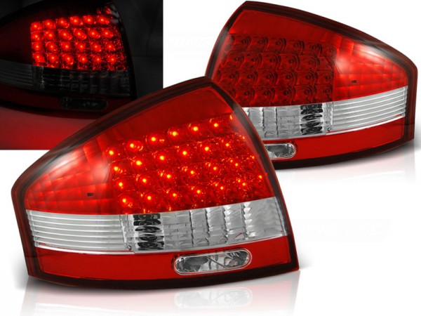 LED Rückleuchten für Audi A6 C5 4B Limo Bj. 97-04 Rot/Chrom