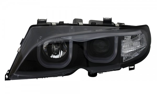 Scheinwerfer 3D Angel Eyes für BMW 3er E46 Limo Touring Bj. 01-05 Schwarz