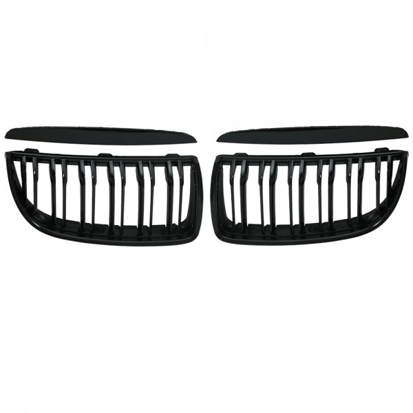 Nieren Kühlergrill für 3er BMW E90 E91 Bj. 05-08 Schwarz Klavierlack Doppelsteg