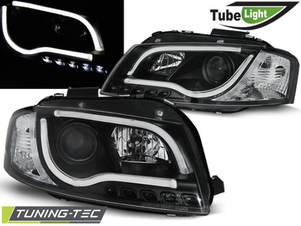 Scheinwerfer LED Tagfahrlicht Optik für Audi A3 8P 8PA Bj. 04-08 Schwarz LTI