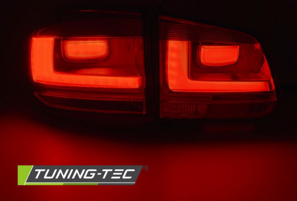 LED Lightbar Rückleuchten für VW Tiguan 5N Bj. 07-11 Rot/Chrom