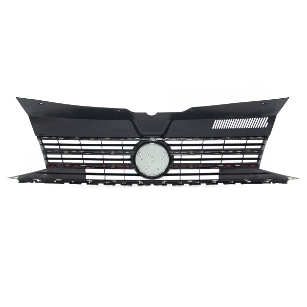 Frontgrill Kühlergrill mit Emblemhalter für VW T6 2015-2019 Schwarz Glanz Rot