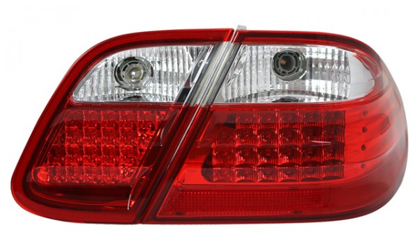 LED Rückleuchten für Mercedes CLK W208 Bj. 97-02 Rot/Chrom