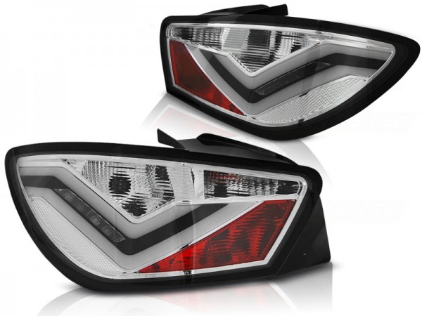 LED Lightbar Rückleuchten für Seat Ibiza 6J 3-Türer Bj. 08-15 Chrom