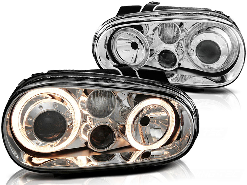 Scheinwerfer Angel Eyes für VW Golf 4 Bj. 97-03 Chrom