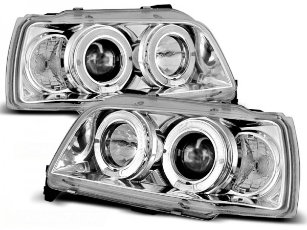 Scheinwerfer Angel Eyes für Renault Clio 1 Bj. 90-95 Chrom