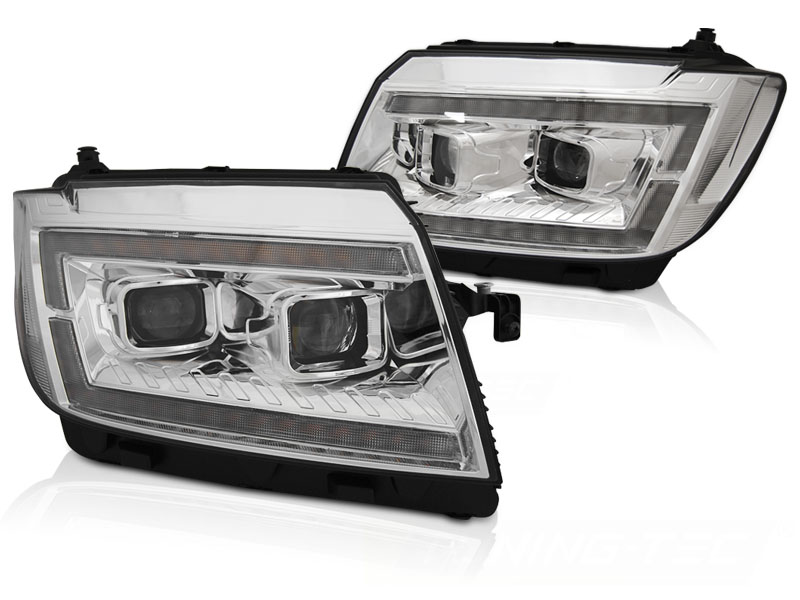 Voll LED Scheinwerfer Tagfahrlicht für VW Crafter II Bj. 2017- Chrom mit dynamischer Blinker