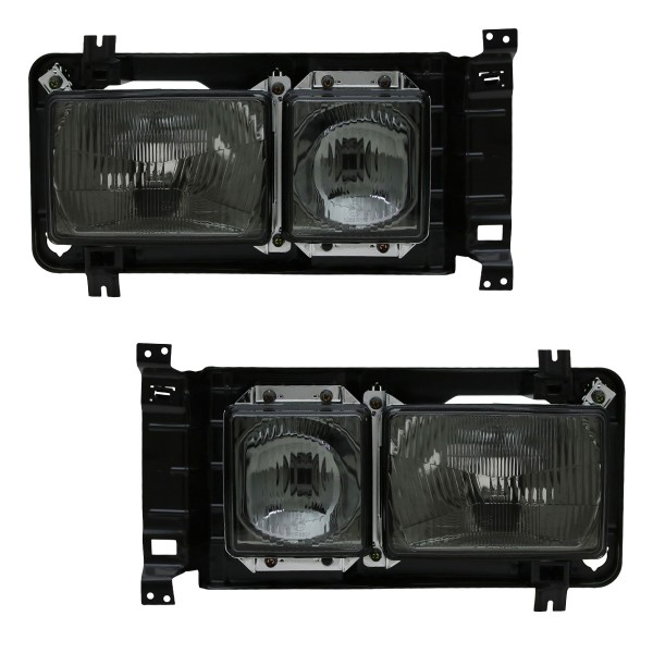Eckige Scheinwerfer Doppelscheinwerfer Schwarz für VW T3 Bj. 1979-1992