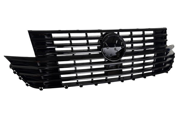 Frontgrill Kühlergrill mit Emblemhalter für VW T6.1 Bj. 19-24 Schwarz Hochglanz