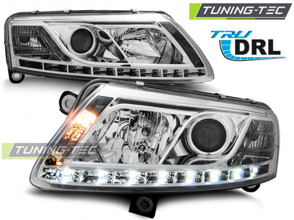 Scheinwerfer DRL LED Tagfahrlicht für Audi A6 C6 4F Bj. 04-08 Chrom