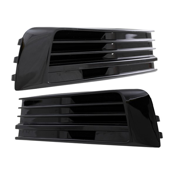 Set Gitter Grill Einsatz Stoßstange für VW T6 Bj. 2015-2019 Schwarz Hochglanz