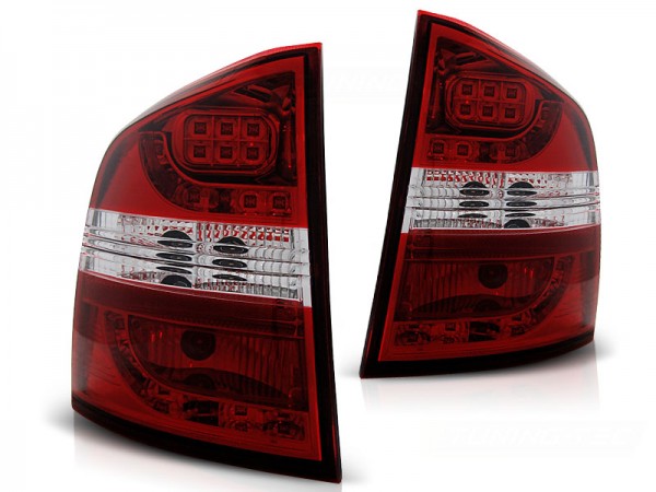 LED Rückleuchten für Skoda Octavia 2 (1Z) Kombi Bj. 04-13 Rot/Chrom