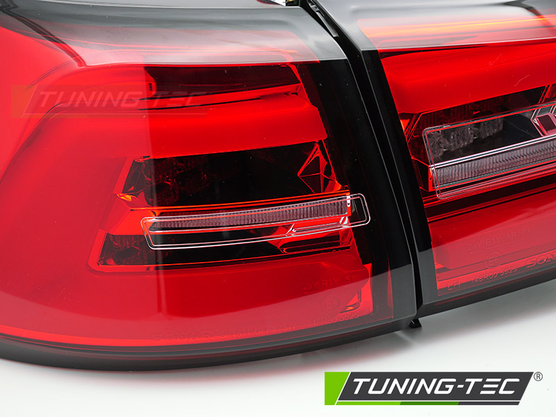 Voll LED Lightbar Rückleuchten für VW Golf 7 (VII) Variant Facelift Bj. 17-20 Rot/Chrom