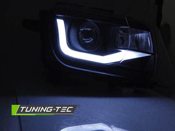 Scheinwerfer LED Tagfahrlicht Optik für Chevrolet Camaro Bj. 09-13 Schwarz LTI