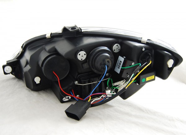 Scheinwerfer LED Tagfahrlicht Optik für Seat Leon 1P / Altea 5P Facelift Bj. 09-15 Schwarz