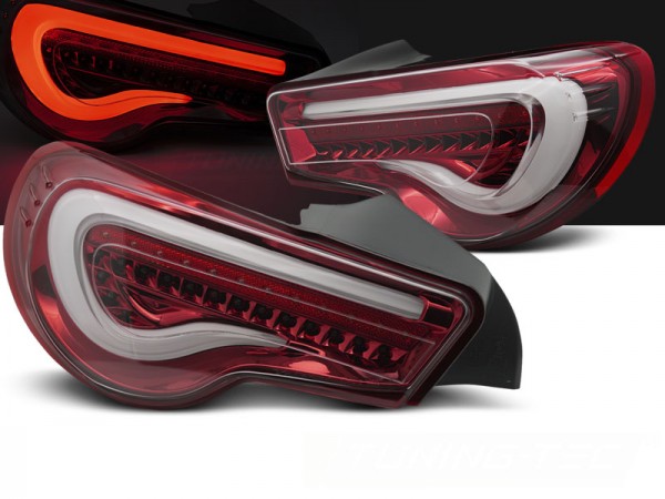 LED Lightbar Rückleuchten für Toyota GT86 Bj. 12-21 Rot/Weiß dynamischer Blinker