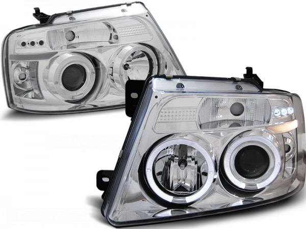 Scheinwerfer Angel Eyes für Ford F150 MK11 Bj. 04-08 Chrom