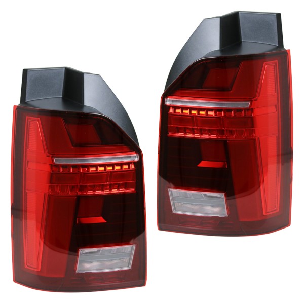 Voll LED Lightbar Rückleuchten für VW T6 Bj. 15-19 Rot/Smoke (Heckklappe / Halogen)