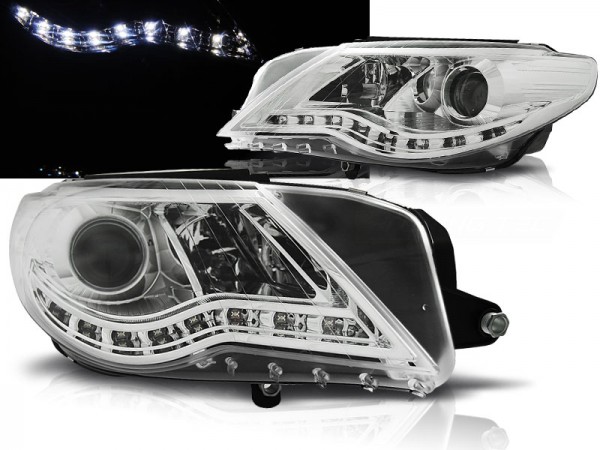 Scheinwerfer LED Tagfahrlicht Optik für VW Passat CC Bj. 08-12 Chrom