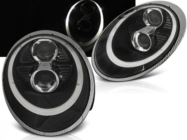 Xenon Scheinwerfer LED Tagfahrlicht Optik für Porsche 911 997 Bj. 04-08 Schwarz