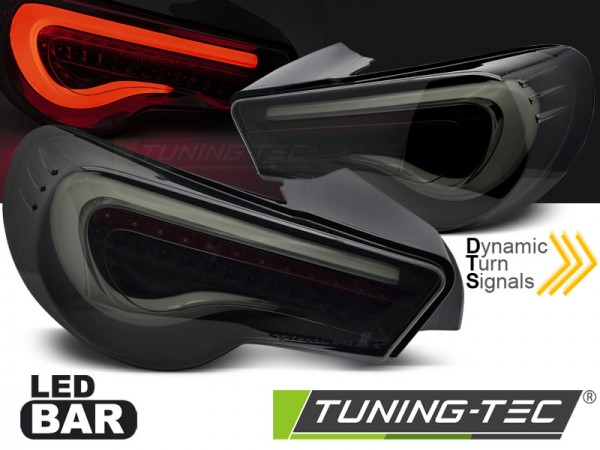 LED Lightbar Rückleuchten für Toyota GT86 Bj. 12-21 Smoke dynamischer Blinker