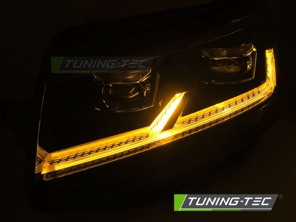 Voll LED Scheinwerfer Tagfahrlicht für VW T6 Bj. 15-19 Schwarz mit LED Blinker