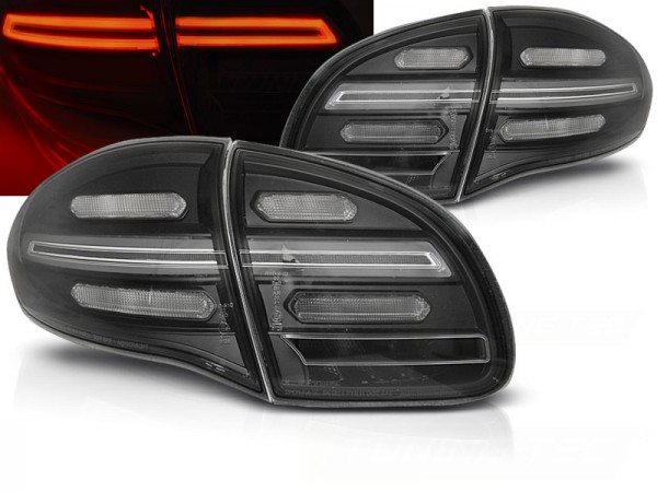 Voll LED Lightbar Rückleuchten für Porsche Cayenne 958 92A Bj. 10-14 Schwarz
