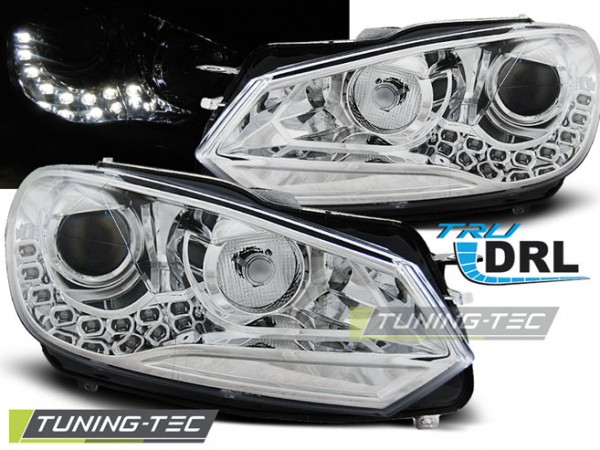 Scheinwerfer DRL LED Tagfahrlicht für VW Golf 6 Bj. 08-13 Chrom