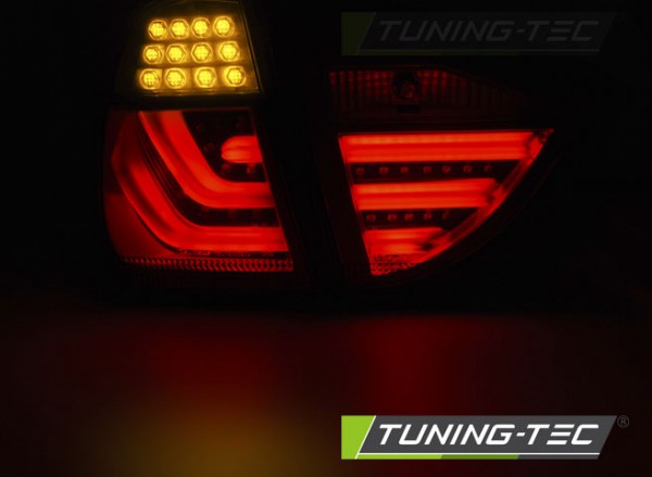 LED Lightbar Rückleuchten für BMW E91 LCI Touring Bj. 08-12 Rot/Chrom