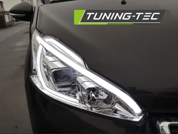Scheinwerfer LED Tagfahrlicht Optik für Peugeot 208 Bj. 12-15 Chrom LTI