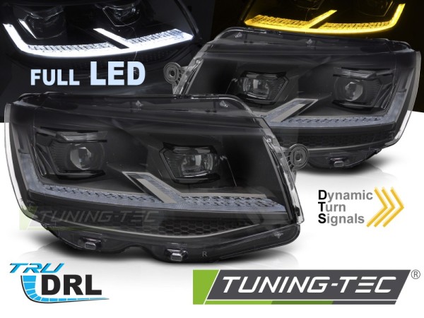 Voll LED Scheinwerfer Tagfahrlicht für VW T6 15-19 Schwarz dyn. LED Blinker - Black Edition
