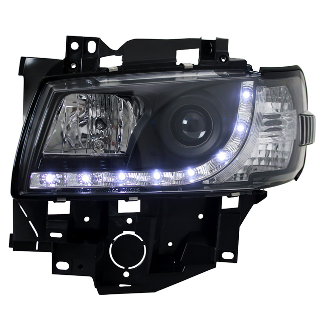 Scheinwerfer Tagfahrlicht Design LED schwarz passt für VW T4 kurz ab 1990 -  2003