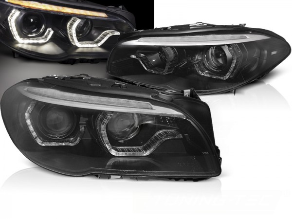 Xenon Scheinwerfer DRL LED Tagfahrlicht für BMW 5er F10 F11 Bj. 10-13 Schwarz